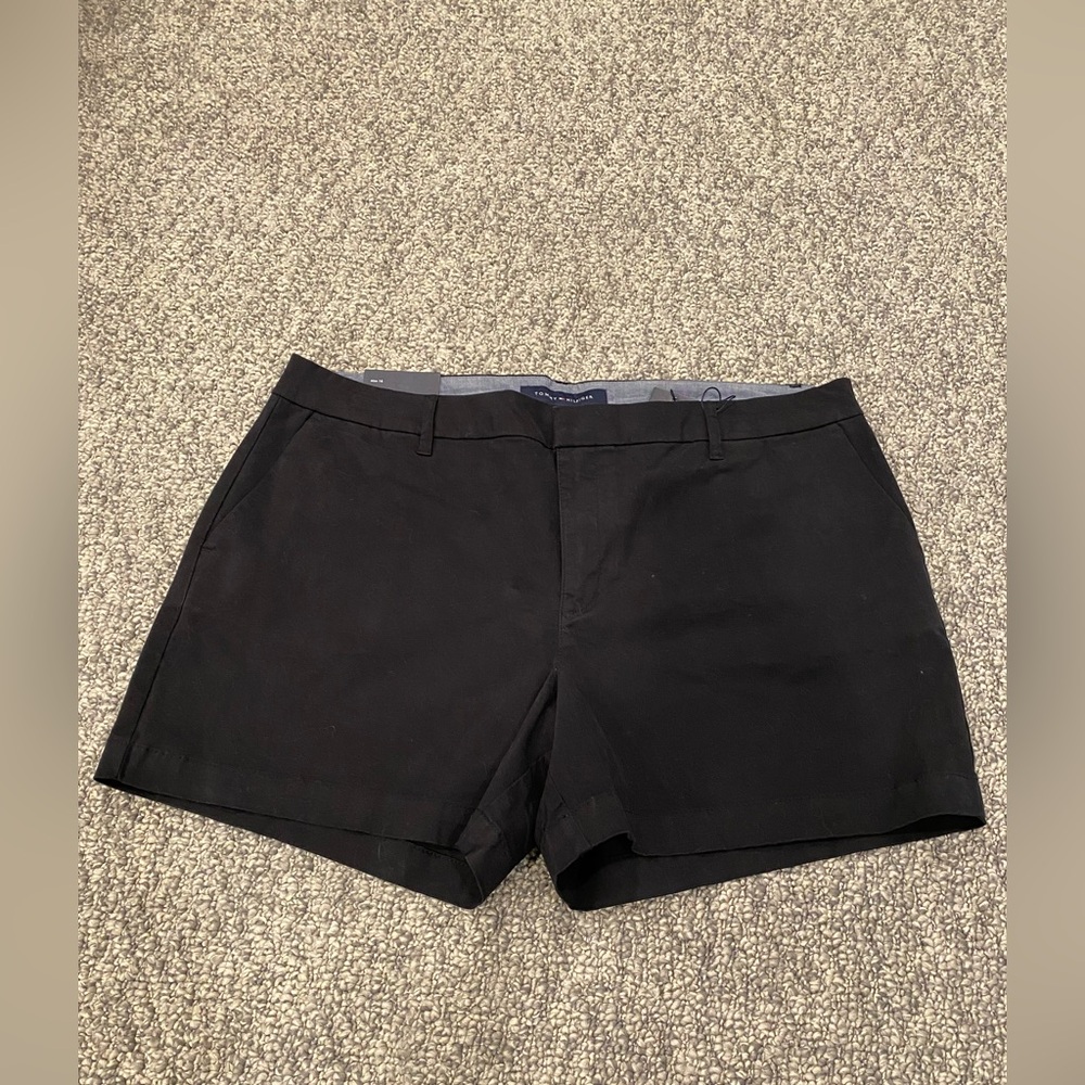 Tommy Hilfiger Black Shorts Tailored Cotton Blend NWT